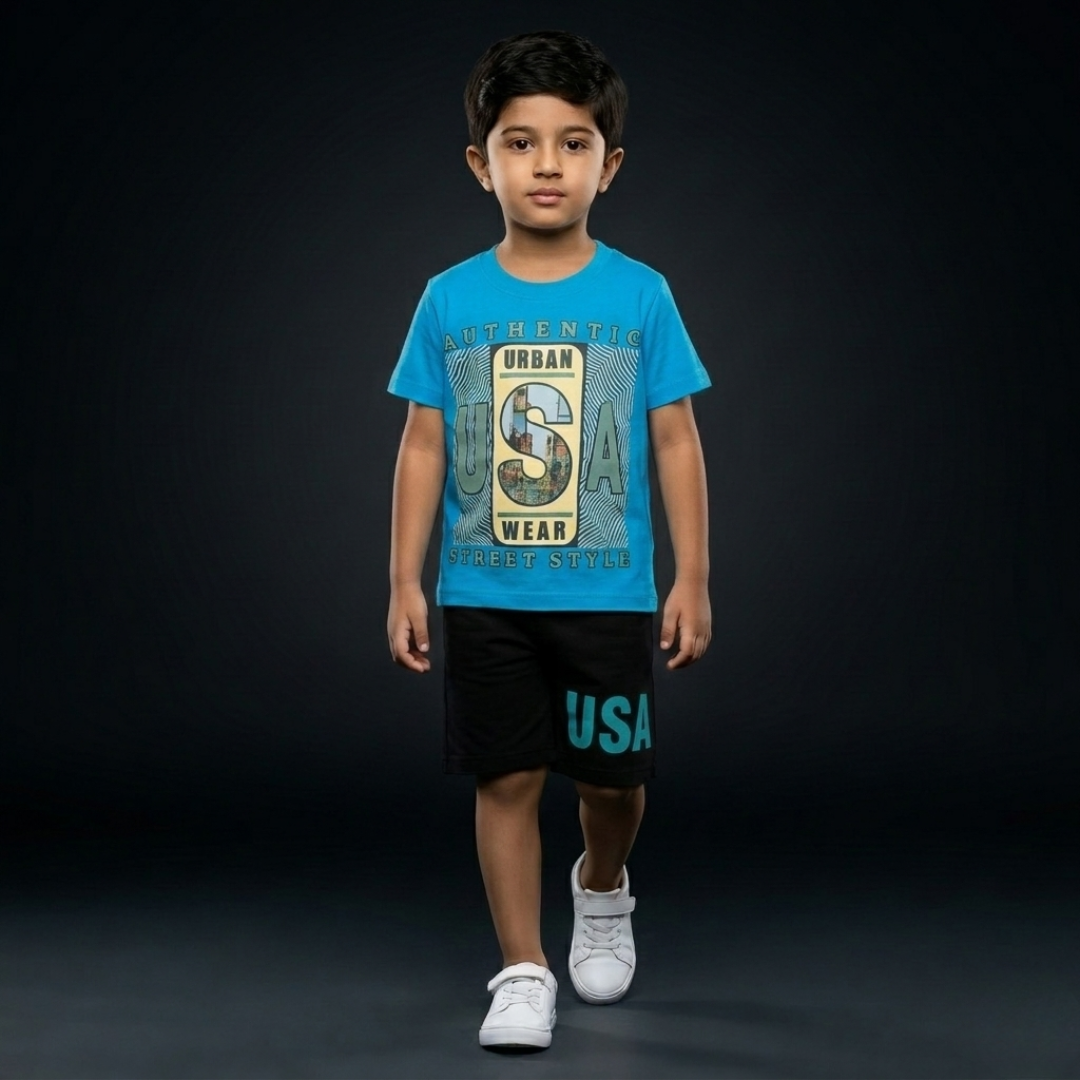 Kids Cotton T-Shirt & Shorts Set – Summer Toddler Outfit