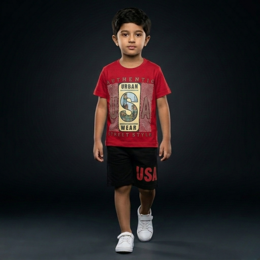 Kids Cotton T-Shirt & Shorts Set – Summer Toddler Outfit