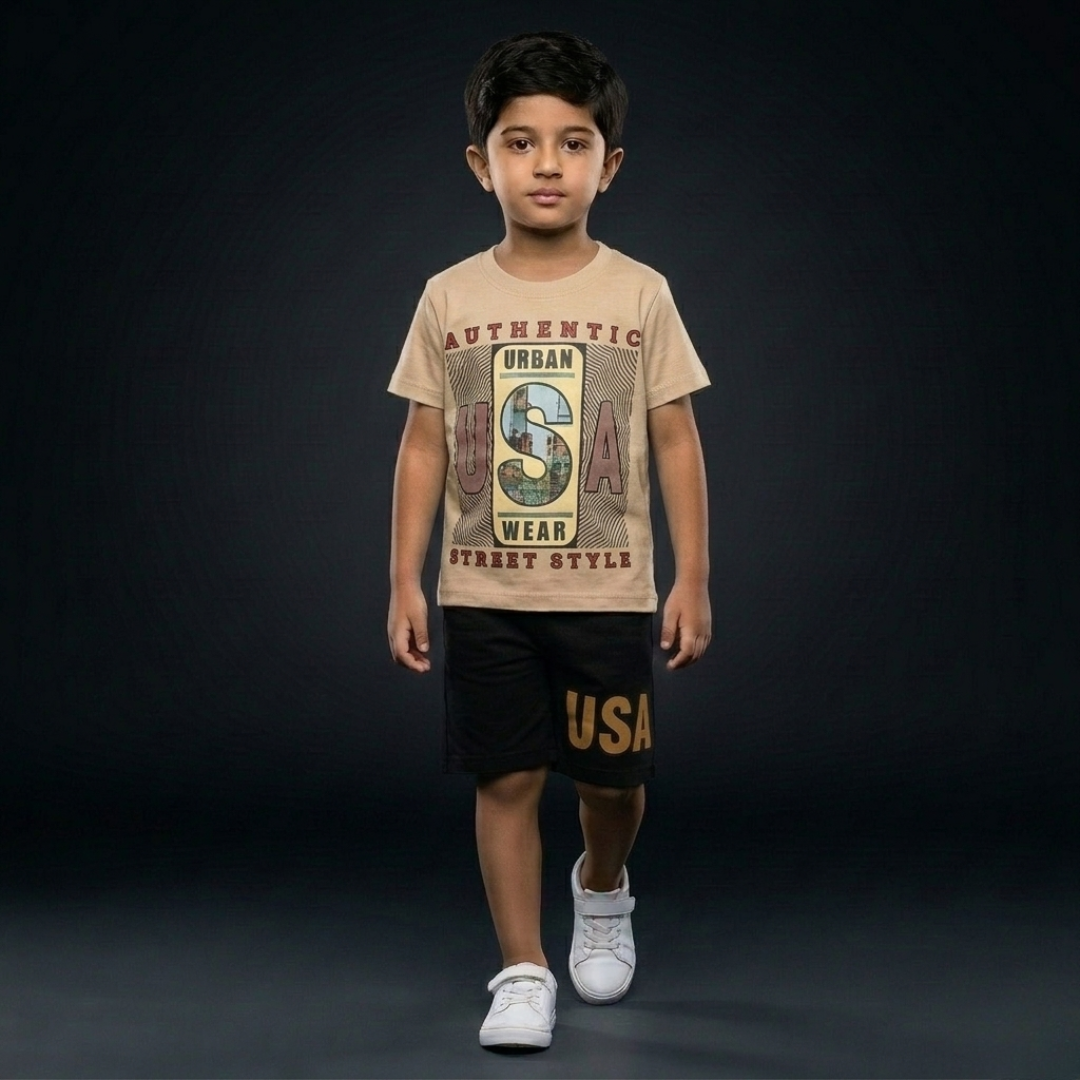 Kids Cotton T-Shirt & Shorts Set – Summer Toddler Outfit